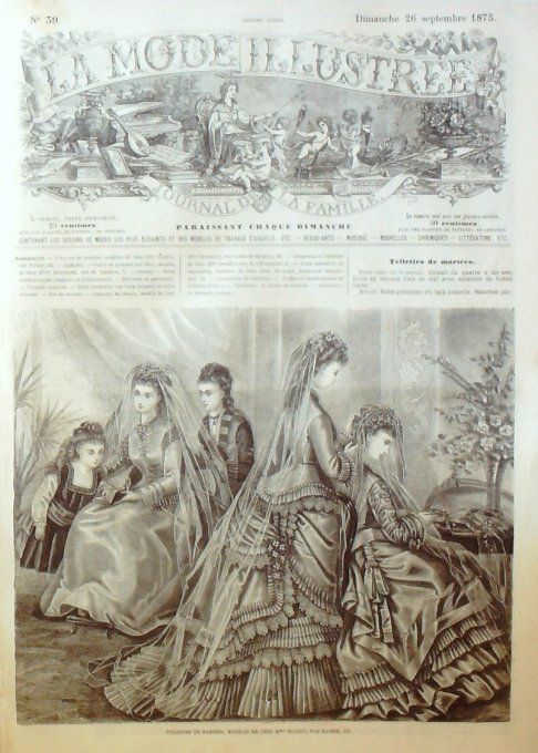 Journal Mode illustrée 1875 # 39 Toilettes de mariées