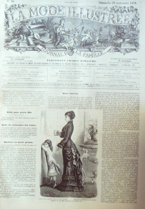 Journal Mode illustrée 1879 # 39 Robe fillette & robe cachemire