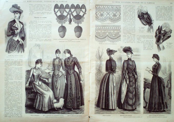 Journal Mode illustrée 1889 # 39 Toque en tulle pour visites