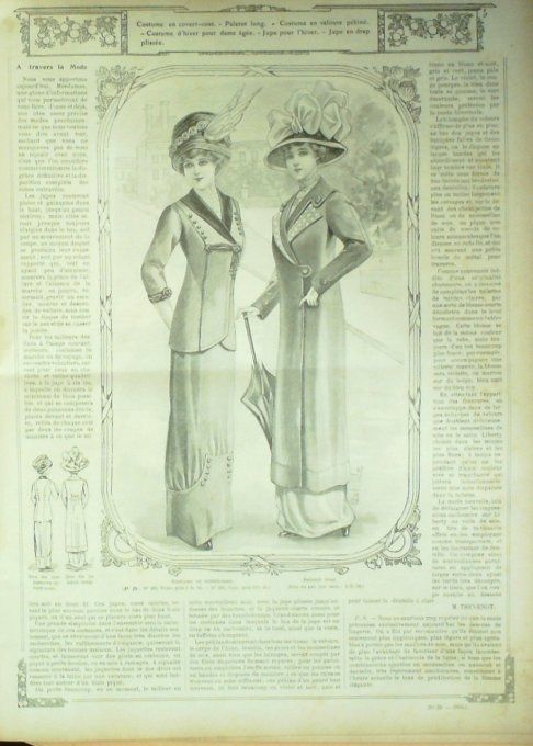 Journal Mode illustrée 1910 # 39 Veste & jupe