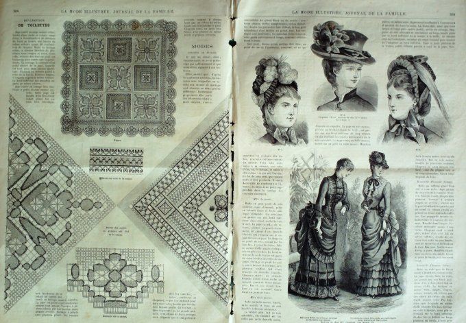 Journal Mode illustrée 1883 # 39 Mantille en dentelle