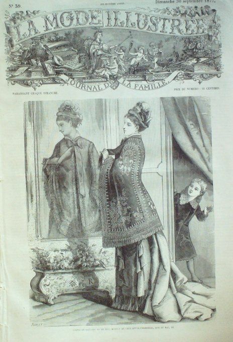 Journal Mode illustrée 1877 # 39 Sortie de théâtre