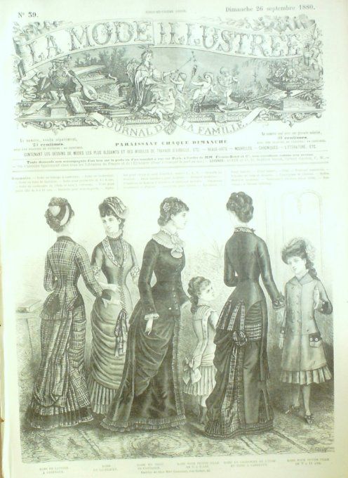 Journal Mode illustrée 1880 # 39 Robes en lainage et tissu fantaisie