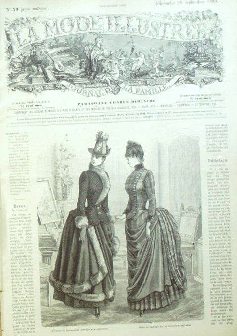 Journal Mode illustrée 1886 # 39 Toilettes de promenade 