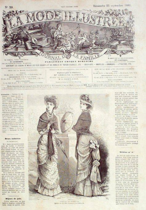 Journal Mode illustrée 1881 # 39 Toilettes de promenade