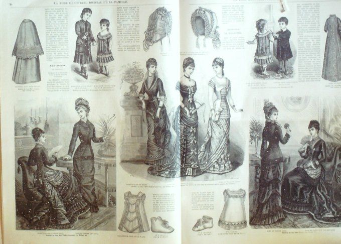 Journal Mode illustrée 1879 #  3 Bertes en dentelle & gaze