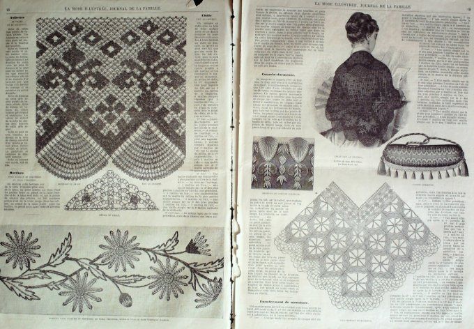 Journal Mode illustrée 1881 #  3 Robes en Brocart & gaze