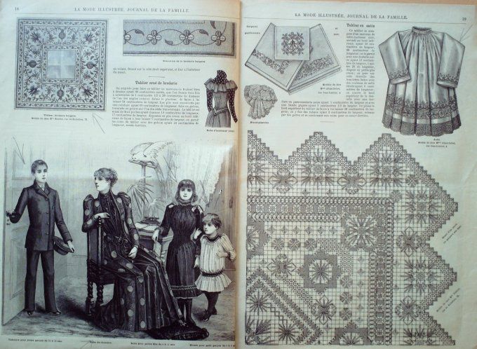 Journal Mode illustrée 1892 #  3 Toilettes de dîner & d'intérieur