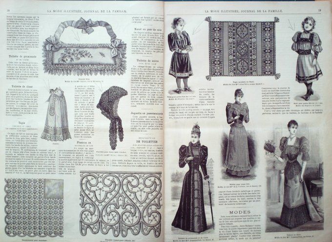 Journal Mode illustrée 1893 #  3 Robes en lainage & drap