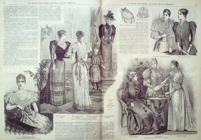 Journal Mode illustrée 1893 #  3 Robes en lainage & drap