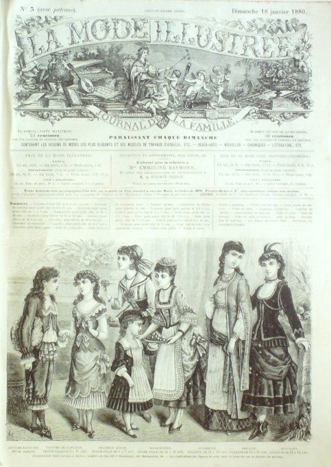 Journal Mode illustrée 1880 #  3 Costumes Louis XIII & Bouquetière