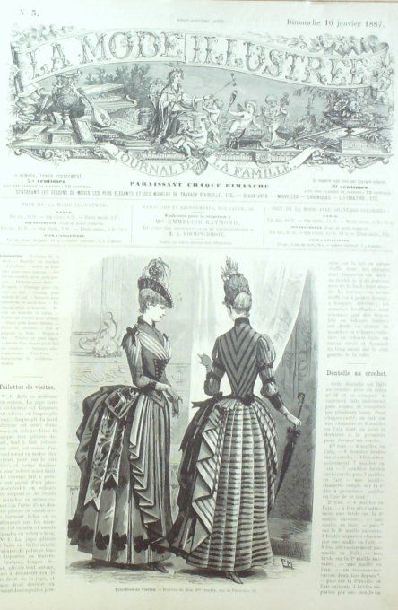 Journal Mode illustrée 1887 #  3 Toilettes de visites