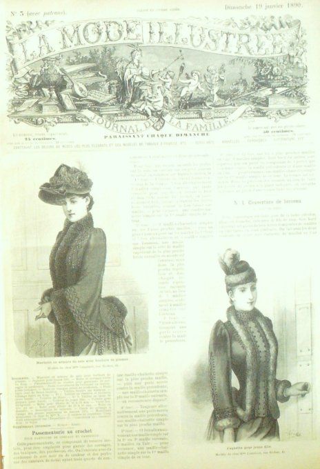 Journal Mode illustrée 1890 #  3 Jaquette & Mantelet