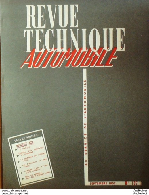 Revue Technique Automobile Peugeot 403 turbines Ã  gaz 137#1957