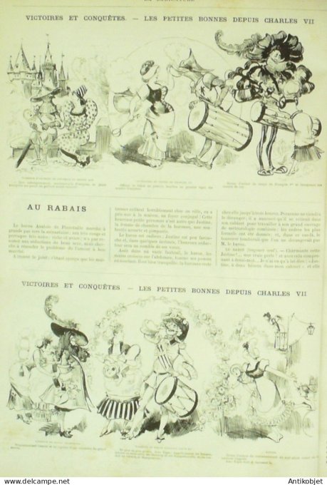 La Caricature 1880 n°  27 Tambour victoires & conquêtes Robida Draner