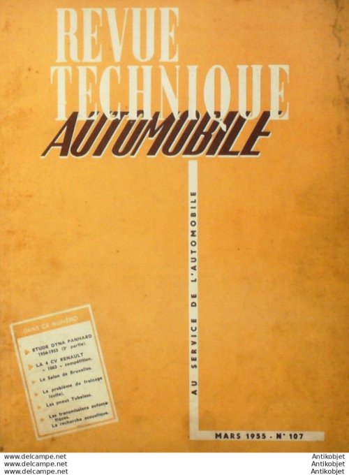 Revue Technique Automobile Renault 4cv 1063 Austin A70 A90 Panhard Dyna 107#1955