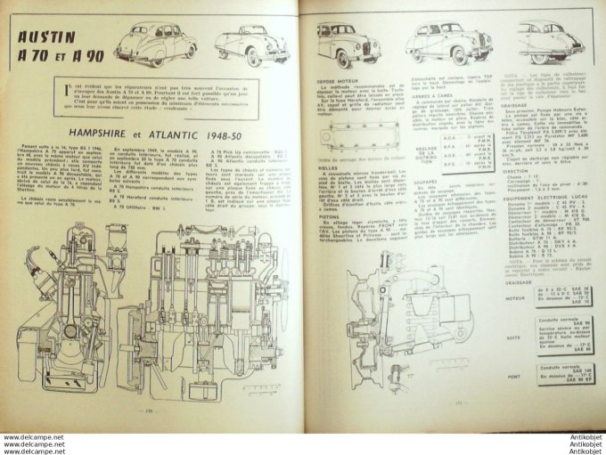 Revue Technique Automobile Renault 4cv 1063 Austin A70 A90 Panhard Dyna 107#1955