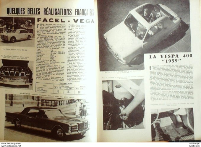 Revue Technique Automobile Panhard Dyna Citroën Id 19 Austin Healey  Facel Vega 152#1958