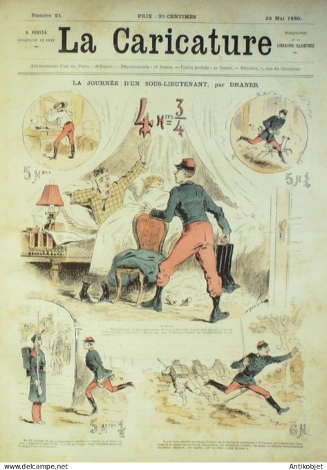 La Caricature 1880 n°  21 Journée d'un sous-Lieutenant Draner Trick Morland