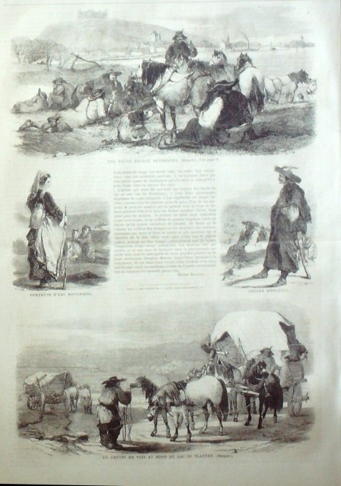 L'Univers illustré 1865 # 405 Hongrie Platten Presbourg Types Angleterre Stratford/Avon   - Copie