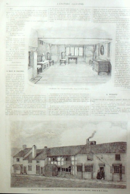 L'Univers illustré 1865 # 405 Hongrie Platten Presbourg Types Angleterre Stratford/Avon   - Copie