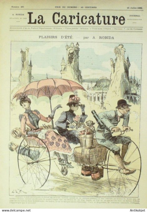 La Caricature 1885 n°291 Plaisirs d'été Robida Caran d'Ache Trock