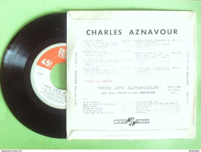 Aznavour Charles 45T EP J'aime Paris au mois de mai 1964