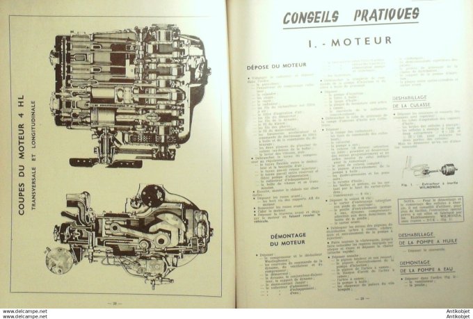 Revue Technique Automobile Camion Panhard voiturettes Avolette & Mochet 129#1957