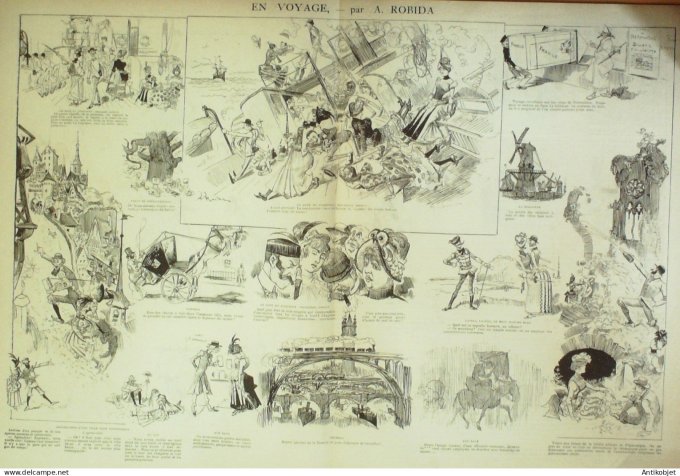 La Caricature 1885 n°291 Plaisirs d'été Robida Caran d'Ache Trock