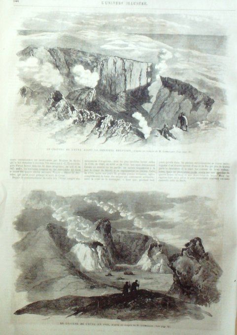 L'Univers illustré 1865 # 407 Italie Etna cratère Angleterre Windsor St-Valentin