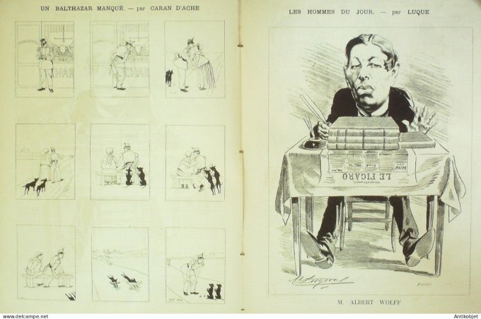 La Caricature 1885 n°289 Esprit de corps Balthazar manqué Caran d'Ache Gino Wolf par Luque