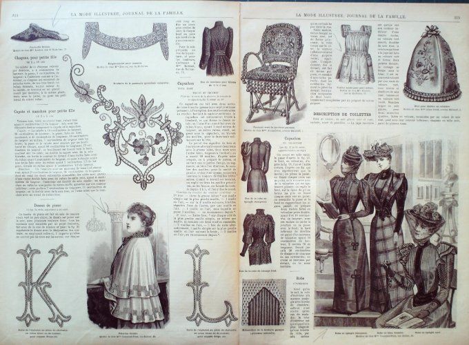 Journal Mode illustrée 1892 # 40 Pardessus d'automne & manteau