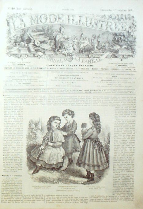 Journal Mode illustrée 1871 # 40 Costumes fillettes