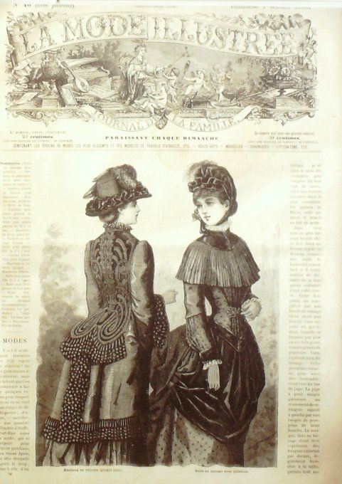 Journal Mode illustrée 1883 # 40 Manteau velours & robe lainage