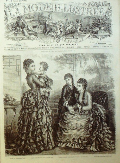 Journal Mode illustrée 1873 # 40 Robes en sicilienne