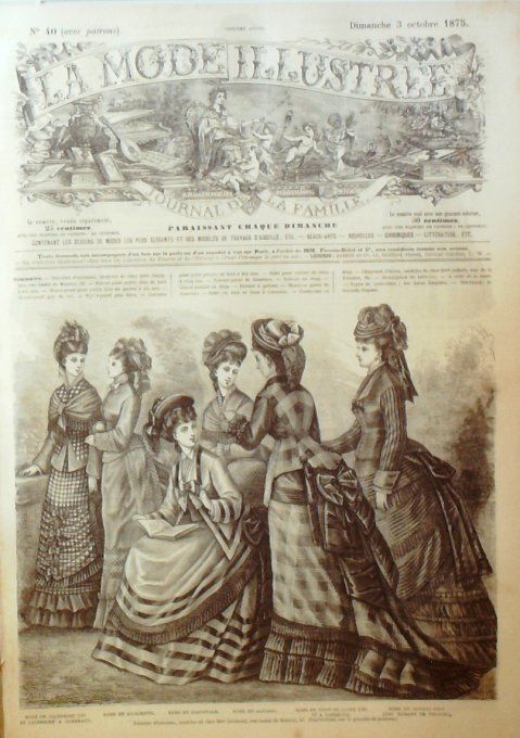 Journal Mode illustrée 1875 # 40 Robes en cachemire & sicilienne