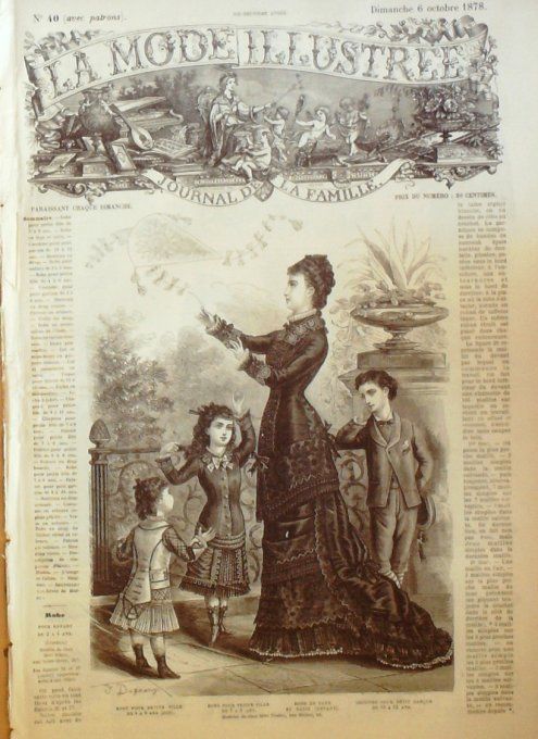 Journal Mode illustrée 1878 # 40 Robes fillettes