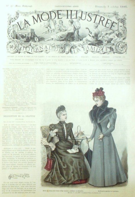 Journal Mode illustrée 1897 # 40 Redingote & robe en drap