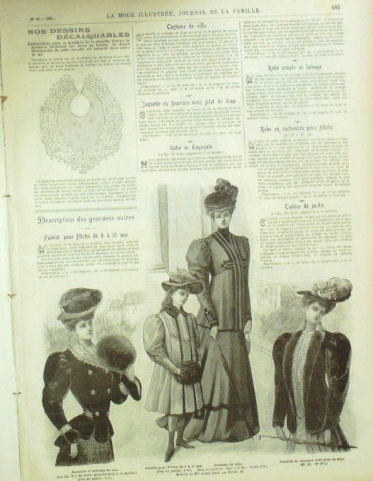 Journal Mode illustrée 1905 # 40 Toilette en drap