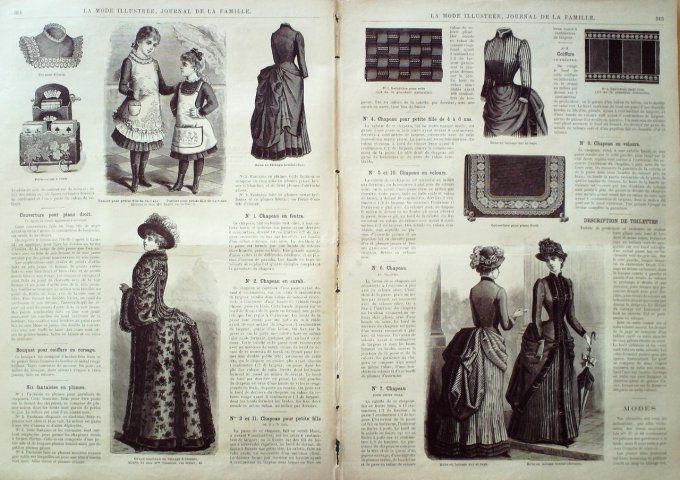 Journal Mode illustrée 1884 # 40 Paletot en drap & Mante