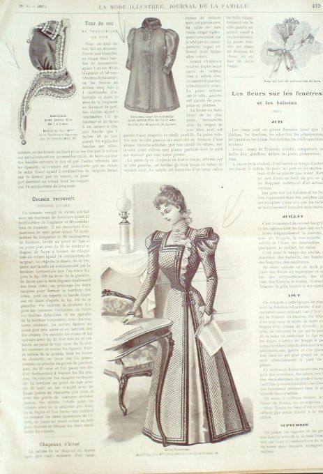 Journal Mode illustrée 1897 # 40 Redingote & robe en drap