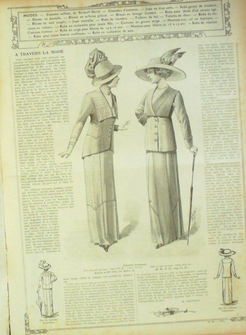 Journal Mode illustrée 1911 # 41 Costumes & manteaux