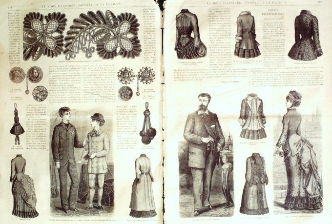 Journal Mode illustrée 1883 # 40 Manteau velours & robe lainage