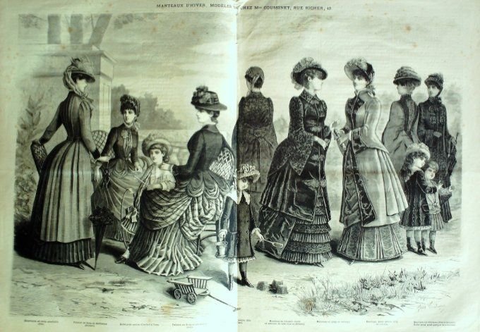 Journal Mode illustrée 1883 # 40 Manteau velours & robe lainage