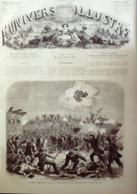 L'Univers illustré 1865 # 413 Danemark Schleswig Italie Pompéi Guerre d'Amérique 