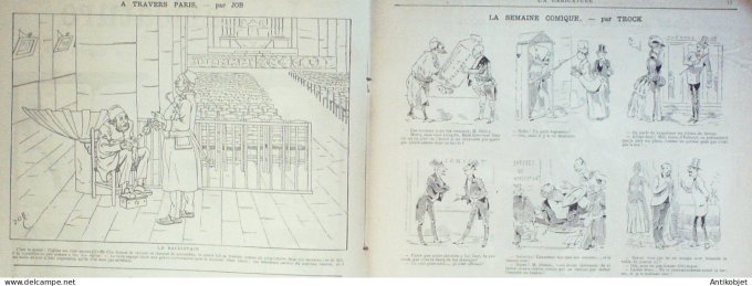 La Caricature 1886 n°315 Calendrier universel Robida Clémenceau par Luque Sapho Sorel Job Loys