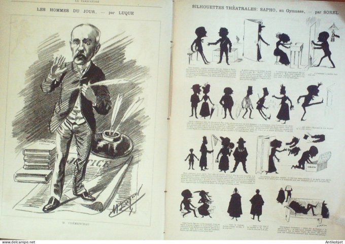 La Caricature 1886 n°315 Calendrier universel Robida Clémenceau par Luque Sapho Sorel Job Loys