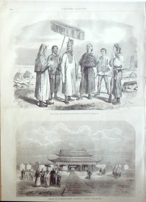 L'Univers illustré 1865 # 414 Chine Nankin costumes Tai-Pings Madgascar Tamatave