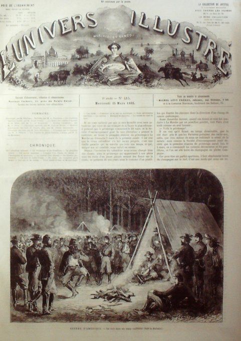 L'Univers illustré 1865 # 415 Italie Rome Farnèse Mexique Zouaves en expéditionAustralie Sydney    