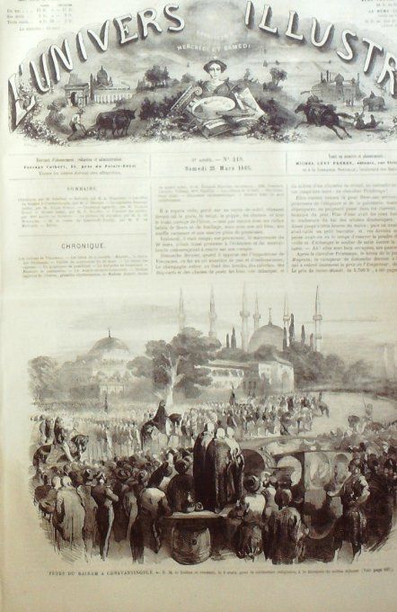 L'Univers illustré 1865 # 418 Virginie Pétersburg Pêcheurs de c revettes Constantinople Bairam